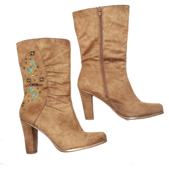 Hillard & Hanson Vegan Suede Boots Size 7 - Picture 3 of 8